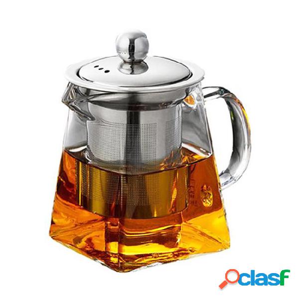 Preferred glass teapot with stainless steel infuser and lid