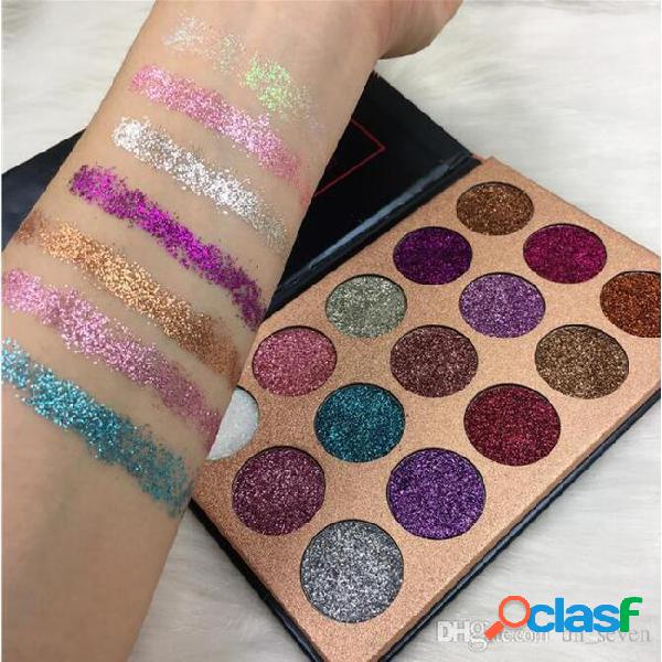 Pressed glitter beauty glazed 15 color sequins palette