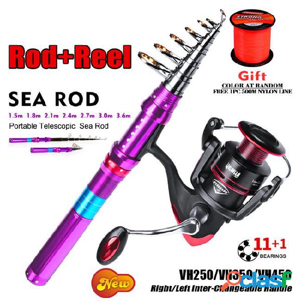 Proberos fishing rod combo 11+1 reel full kit spinning