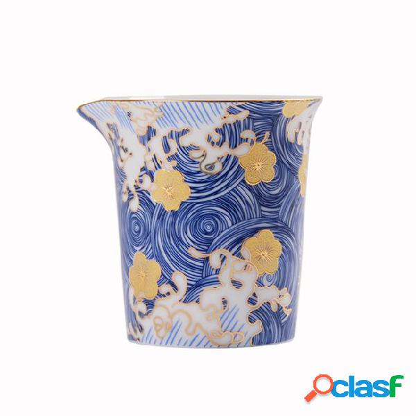 Promotion color enamel cha hai 200ml ceramic fair cups hand