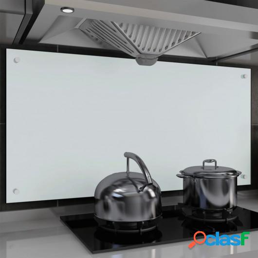 Protector salpicaduras cocina vidrio templado blanco 120x60