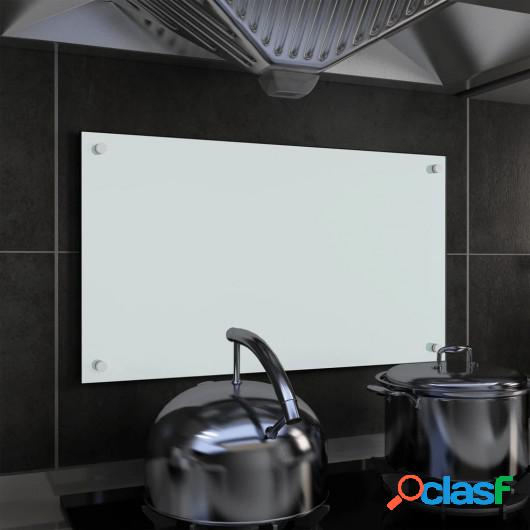 Protector salpicaduras cocina vidrio templado blanco 70x40