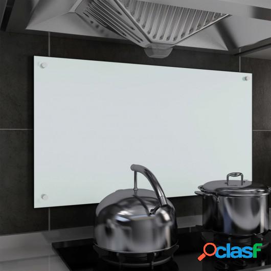 Protector salpicaduras cocina vidrio templado blanco 90x50