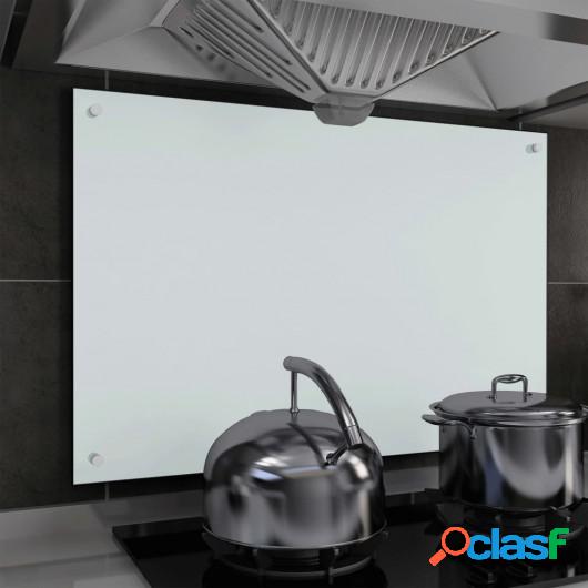 Protector salpicaduras cocina vidrio templado blanco 90x60