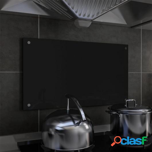 Protector salpicaduras cocina vidrio templado negro 70x40 cm