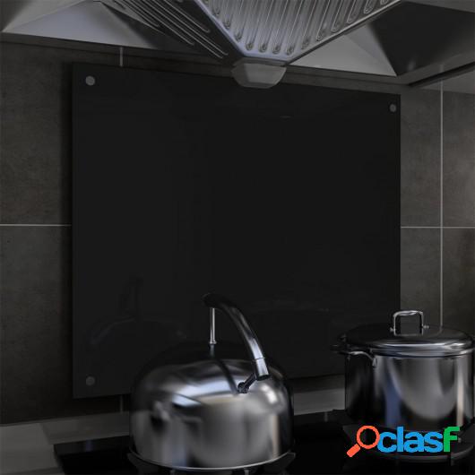 Protector salpicaduras cocina vidrio templado negro 70x60 cm