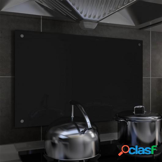 Protector salpicaduras cocina vidrio templado negro 80x50 cm