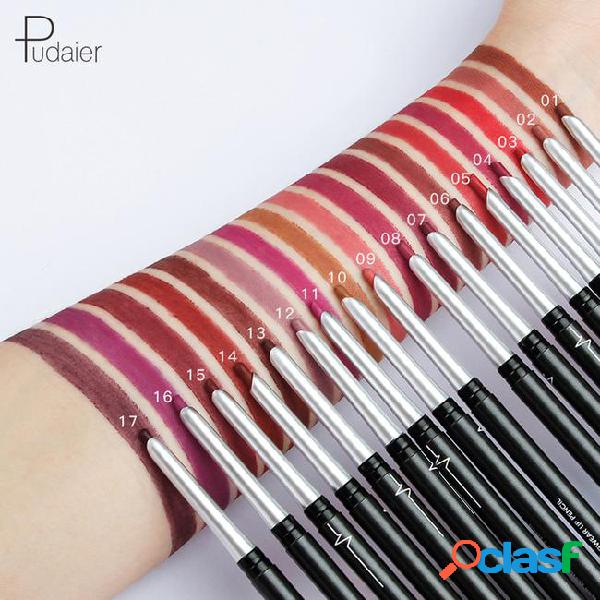 Pudaier 17 colors matte lipstick waterproof makeup eyeliner