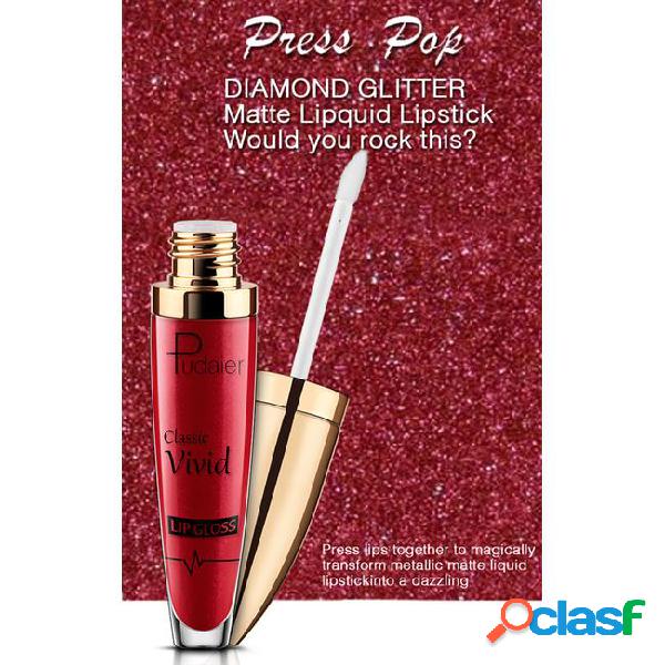 Pudaier glitter flip matte pearl lip gloss lasting natural