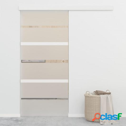 Puerta corredera con tope suave vidrio ESG y aluminio 90x205