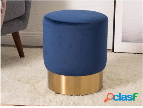 Puf VENTE UNIQUE Layal II (Tejido - Azul - 39.5x32x32 cm)