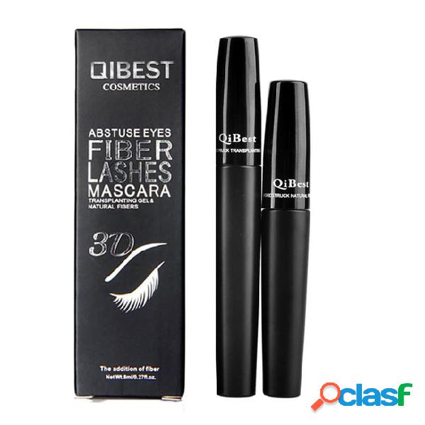 Qibest 3d fiber lashes cosmetics mascara black double