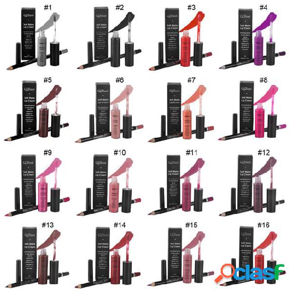 Qibest makeup set 16 colors lip gloss + 16 colors colors