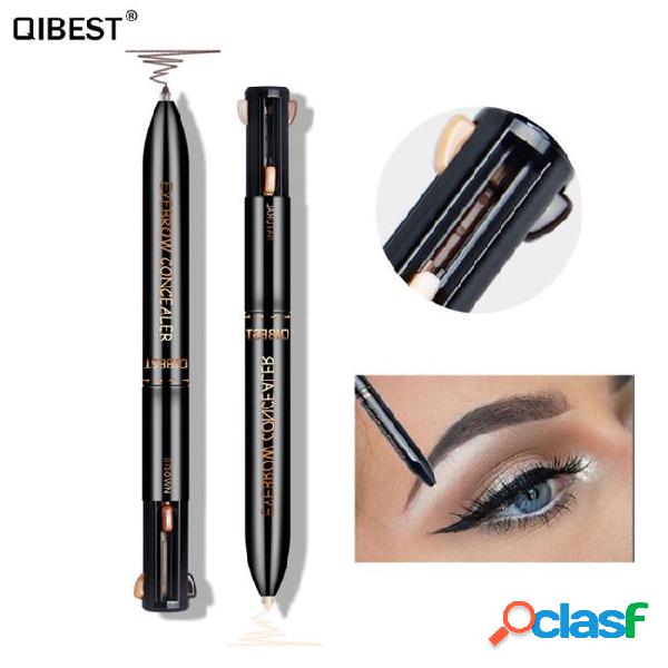 Qibest newest makeup 4 in 1 eyebrow pencil four color