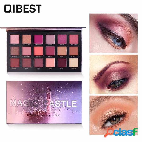 Qibest shimmer matte eyeshadow palette 18 colors warm color