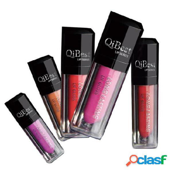 Qibest with not fade lip glossy matte lipstick liquid long