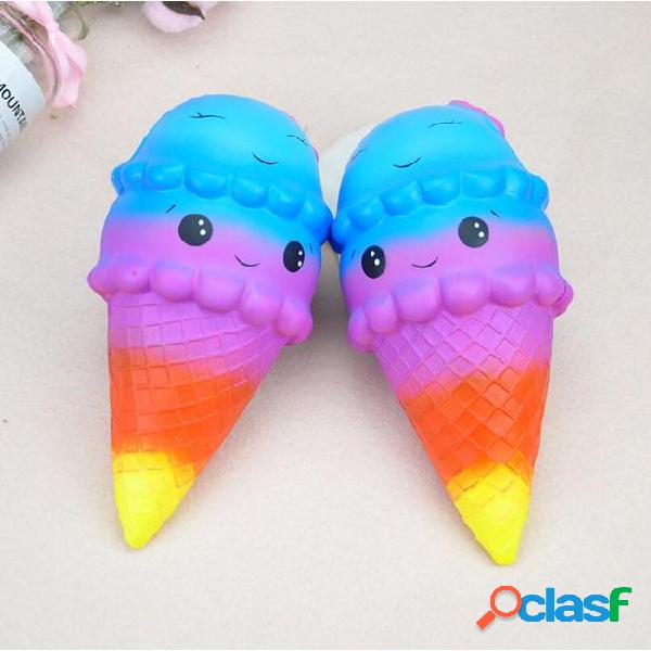 Rainbow double head ice cream squishy toy squeeze slow