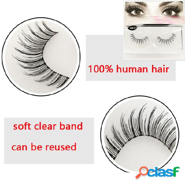Real human hair lashes natural eyelashes handmade
