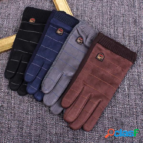 Realby stylish mens winter gloves guantes black coffee