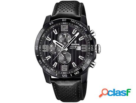 Reloj FESTINA Hombre (Piel Genuína - Negro)