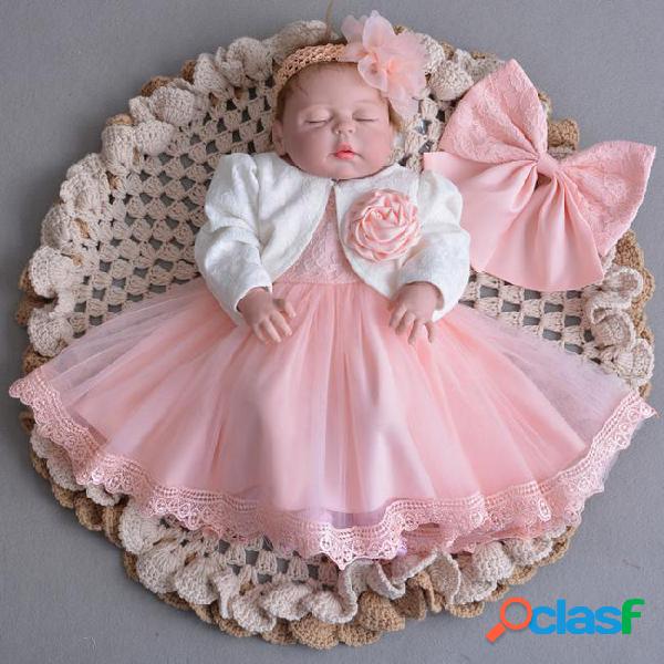 Retaibaby girls lace party princess christening dresses with