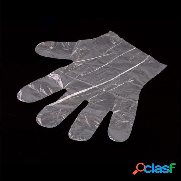 Saingace 100pcs plastic disposable gloves restaurant home