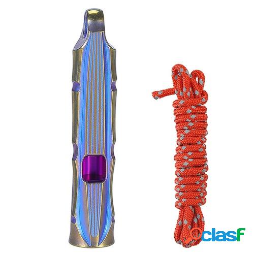 Silbato de emergencia de titanio ultraligero con cordón