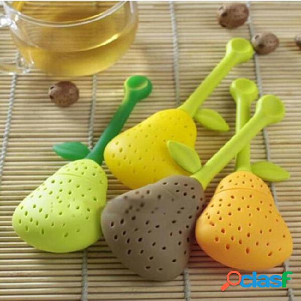 Silicone pear design tea leaf strainer herbal spice infuser