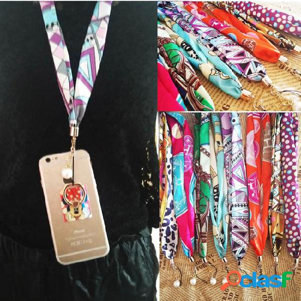 Silk pearl phone neck strap lanyard high quality soft and