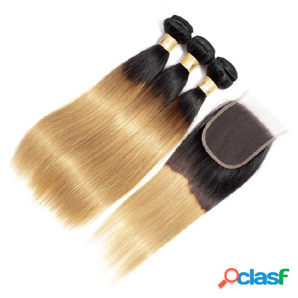 Silky straight colored brazilian hair ombre human hair t1b