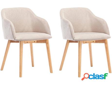 Silla VENTE UNIQUE Jelisa (Beige - Tejido - 79 x 54 x 56 cm