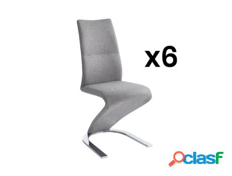 Sillas VENTE UNIQUE Cantilever Enio (6 Unidades - Gris)