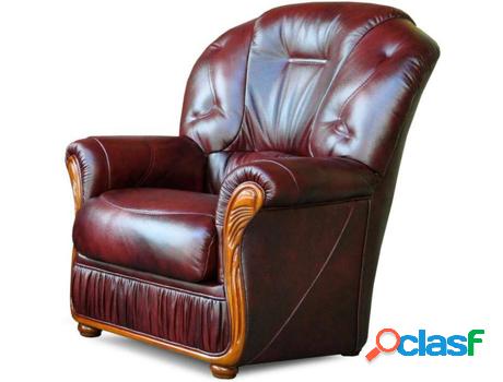Sillón VENTE UNIQUE (Bordeau x - Piel - 97 x 83 x 91 cm)