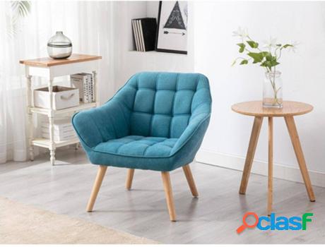 Sillón VENTE UNIQUE Caserta (Azul - Tejido - 77x82x73 cm)