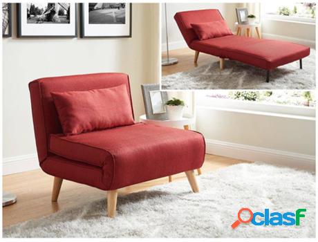 Sillón VENTE UNIQUE Posio (Rojo - Tejido - 75x74x78 cm)