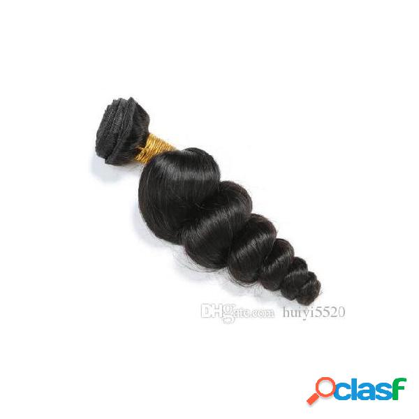 Single tube loose wave hair bundles 100% human brazilian