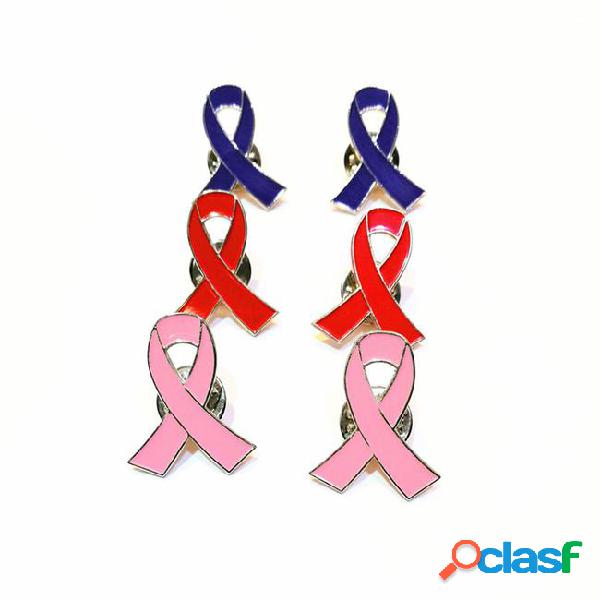Slogan pink ribbon pin for aid awareness pbr152(20) 2.5cm