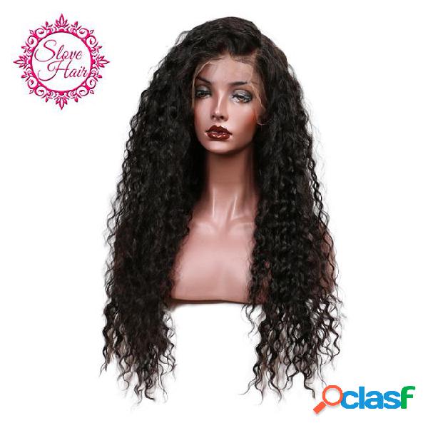 Slove glueless 150% density loose curly lace front human