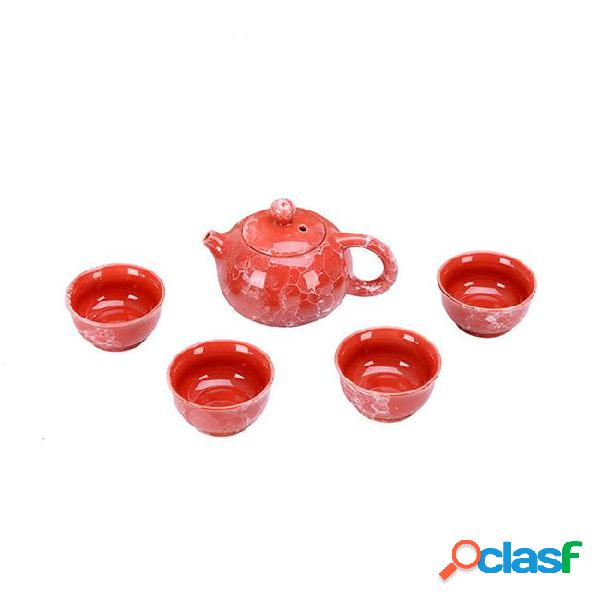 Smart marble texture kong fu tea set traditional chinese