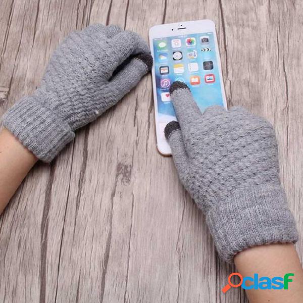 Smartphone screen gloves women girl female stretch knitted