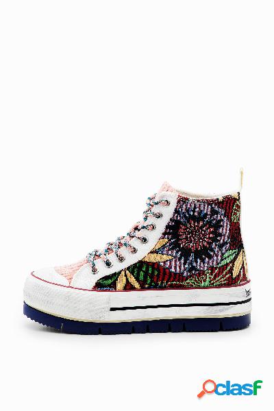 Sneakers altas plataforma floral - MATERIAL FINISHES - 39