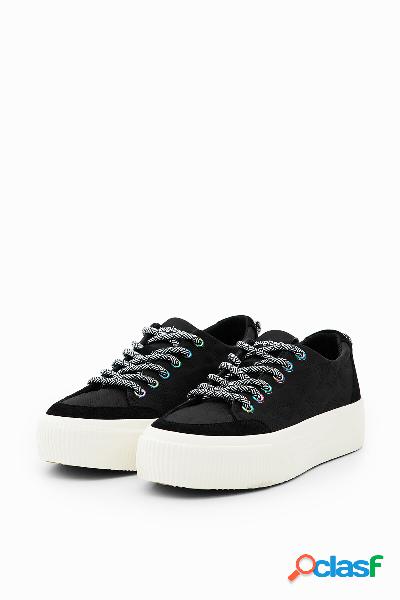 Sneakers plataforma animal print - BLACK - 36
