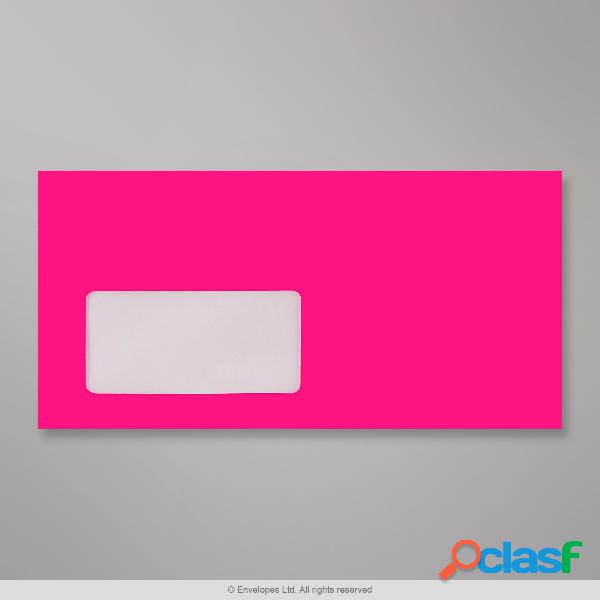 Sobre rosa neón con ventanilla de 110x220 mm (DL)
