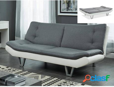 Sofá Cama VENTE UNIQUE Udara (Gris - Tejido, Piel