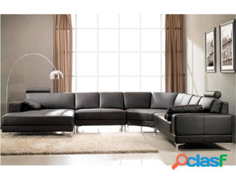 Sofá LINEA SOFA Donatello (Piel - Marrón - 89x386x335 cm)