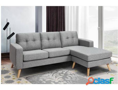 Sofá VENTE UNIQUE Bartolome (Gris - Tejido - 85x198x160 cm)