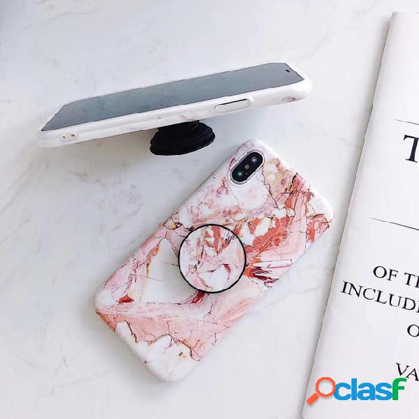 Soft tpu phone case cover the same pattern marble expandable