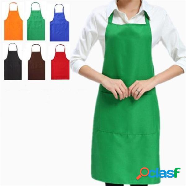 Solid color apron for kitchen clean accessory household