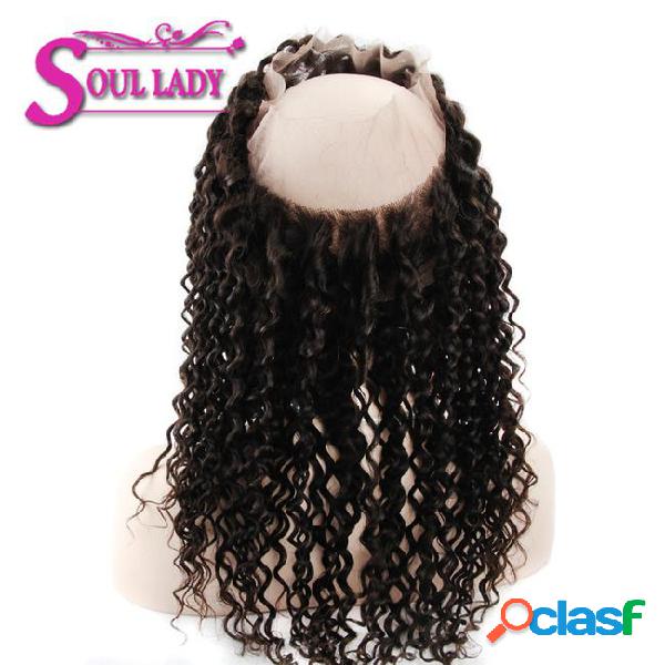 Soul lady 360 lace frontal brazilian deep wave human hair