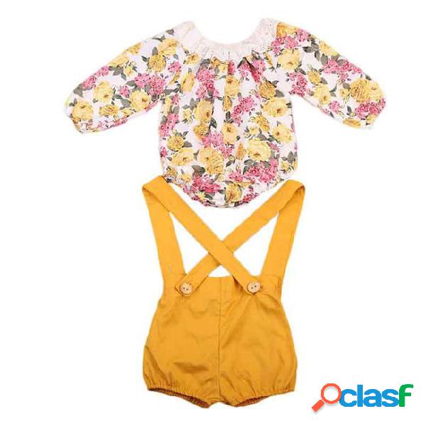 Spring autumn baby girls clothes suspender trousers with